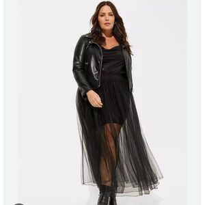 Torrid Size 1 Maxi Velvet Tulle Skirt Hidden Stretch Mini WhimsiGoth Witchy Dark